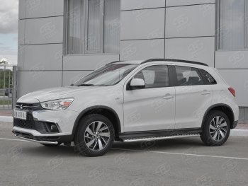 13 199 р. Защита переднего бампера (Ø42 мм, нержавейка) SLITKOFF Mitsubishi ASX 2-ой рестайлинг (2017-2020)  с доставкой в г. Омск. Увеличить фотографию 2