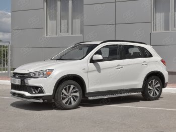 13 299 р. Защита переднего бампера (Ø63 мм, секции, нержавейка) SLITKOFF Mitsubishi ASX 2-ой рестайлинг (2017-2020)  с доставкой в г. Омск. Увеличить фотографию 2