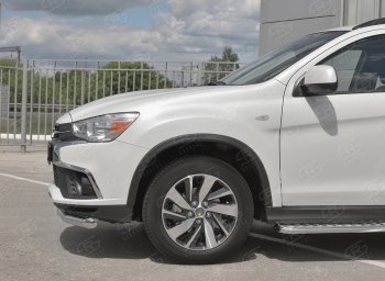 13 299 р. Защита переднего бампера (Ø63 мм, секции, нержавейка) SLITKOFF Mitsubishi ASX 2-ой рестайлинг (2017-2020)  с доставкой в г. Омск. Увеличить фотографию 3