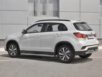 14 499 р. Защита заднего бампера (Ø63/2 по 42 мм, нержавейка) SLITKOFF Mitsubishi ASX 2-ой рестайлинг (2017-2020)  с доставкой в г. Омск. Увеличить фотографию 2