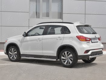 7 649 р. Защита заднего бампера (Ø63 мм, нержавейка) RUSSTAL  Mitsubishi ASX (2017-2020) 2-ой рестайлинг  с доставкой в г. Омск. Увеличить фотографию 2