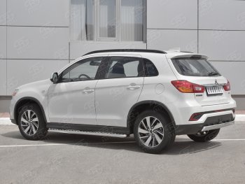 10 349 р. Защита заднего бампера (Ø75x42 мм, нержавейка) Russtal  Mitsubishi ASX (2017-2020) 2-ой рестайлинг  с доставкой в г. Омск. Увеличить фотографию 2