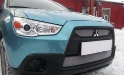 4 049 р. Сетка на бампер Allest (матовый хром) Mitsubishi ASX дорестайлинг (2010-2012)  с доставкой в г. Омск. Увеличить фотографию 2