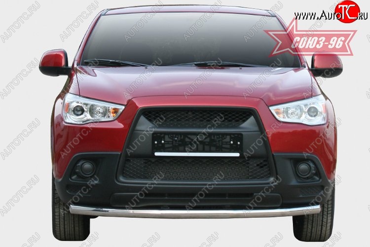 8 369 р. Защита переднего бампера одинарная Souz-96 (d60)  Mitsubishi ASX (2010-2012) дорестайлинг  с доставкой в г. Омск