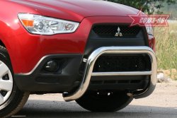 10 934 р. Защита переднего бампера Souz-96 (d76) Mitsubishi ASX дорестайлинг (2010-2012)  с доставкой в г. Омск. Увеличить фотографию 2