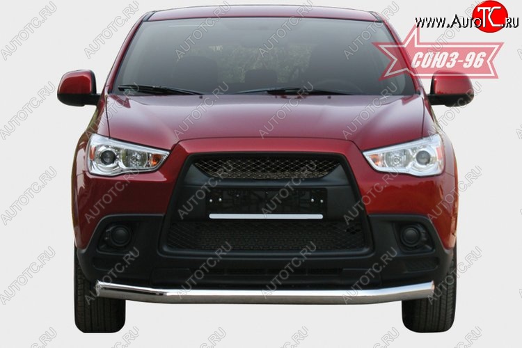 8 234 р. Защита переднего бампера Souz-96 (d76) Mitsubishi ASX дорестайлинг (2010-2012)  с доставкой в г. Омск