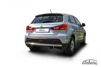 12 149 р. Защита заднего бампера Arbori (нержавейка, 1 труба d57 mm). Mitsubishi ASX дорестайлинг (2010-2012)  с доставкой в г. Омск. Увеличить фотографию 2