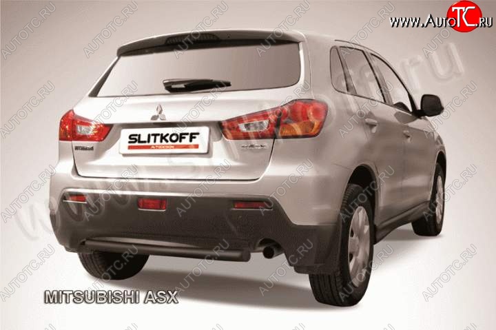 6 599 р. Защита заднего бампера из трубы d57 Slitkoff  Mitsubishi ASX (2010-2012) дорестайлинг (Цвет: серебристый)  с доставкой в г. Омск