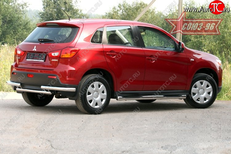 10 799 р. Защита заднего бампера Souz-96 (d60) Mitsubishi ASX дорестайлинг (2010-2012)  с доставкой в г. Омск