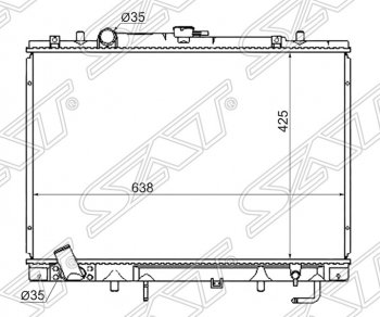 Радиатор двигателя (пластинчатый, 3.0/3.5, МКПП/АКПП) SAT Mitsubishi Challenger K9-W (1996-2001)