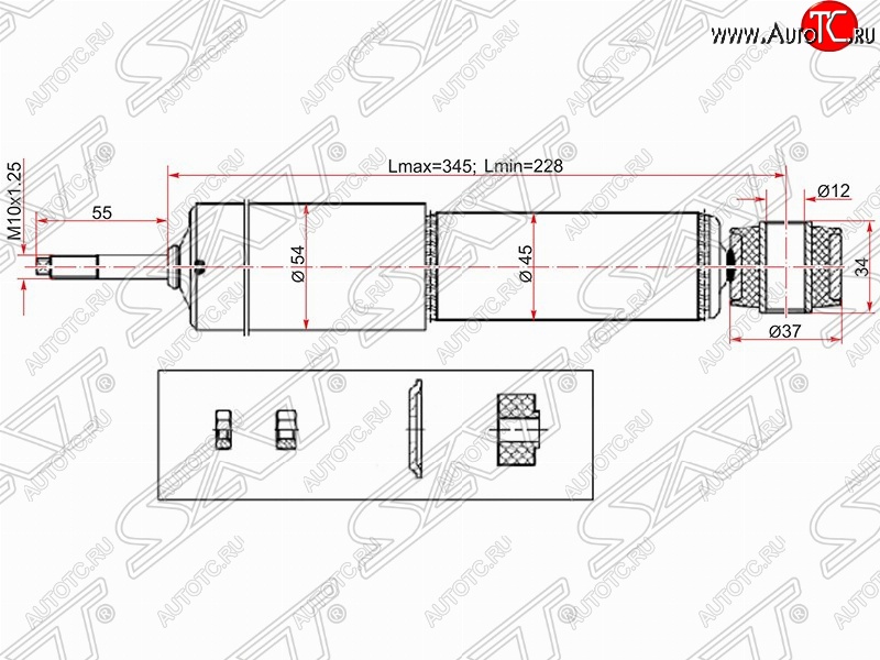 1 479 р. Амортизатор задний SAT  Mitsubishi Challenger  K9-W - Pajero Sport  PA  с доставкой в г. Омск