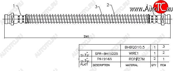 699 р. Тормозной шланг SAT (передний)  Mitsubishi Challenger  K9-W - Pajero Sport  PA  с доставкой в г. Омск