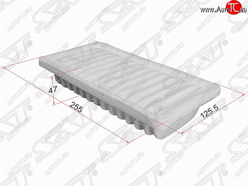 379 р. Фильтр воздушный двигателя SAT (255х125.5х47 mm)  Mitsubishi Colt ( Z20, Z30 хэтчбэк 3 дв.,  Z30) (2002-2009) дорестайлинг, хэтчбэк 5 дв. дорестайлинг  с доставкой в г. Омск