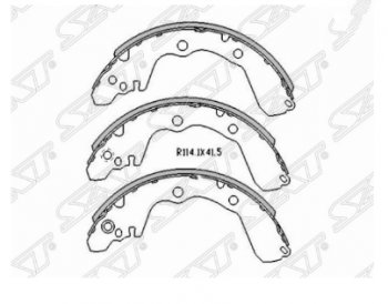 Комплект задних тормозных колодок SAT Mitsubishi Colt CA0 хэтчбэк 3 дв. (1991-1996)