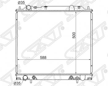 Радиатор двигателя (пластинчатый, 3.0, МКПП/АКПП) SAT Mitsubishi Delica 4 рестайлинг (1997-2007)