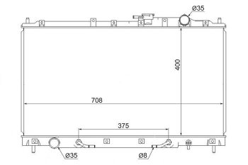 Радиатор двигателя (пластинчатый, 2.5/3.5, МКПП/АКПП) SAT Mitsubishi (Митсубиси) Diamante (Диамант) (1995-2005)