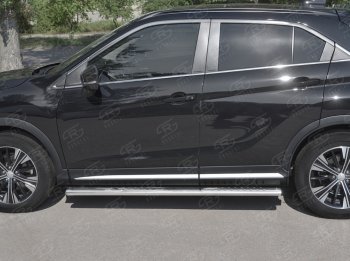 29 699 р. Пороги труба 120х60 овал с проступью Russtal Mitsubishi Eclipse Cross GK (2017-2024)  с доставкой в г. Омск. Увеличить фотографию 2