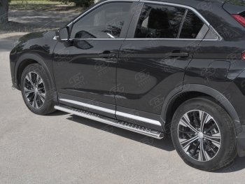 29 699 р. Пороги труба 120х60 овал с проступью Russtal Mitsubishi Eclipse Cross GK (2017-2024)  с доставкой в г. Омск. Увеличить фотографию 3