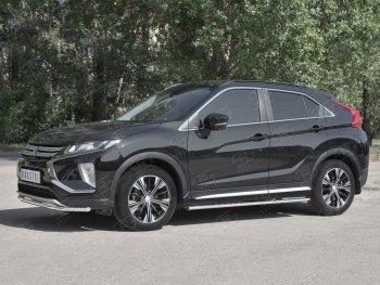 6 649 р. Защита переднего бампера (Ø42 мм, нержавейка) Russtal Mitsubishi Eclipse Cross GK (2017-2024)  с доставкой в г. Омск. Увеличить фотографию 2