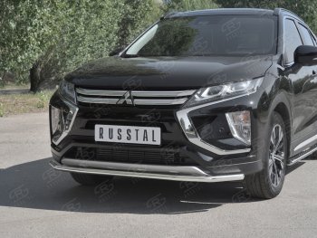 6 649 р. Защита переднего бампера (Ø42 мм, нержавейка) Russtal Mitsubishi Eclipse Cross GK (2017-2024)  с доставкой в г. Омск. Увеличить фотографию 4