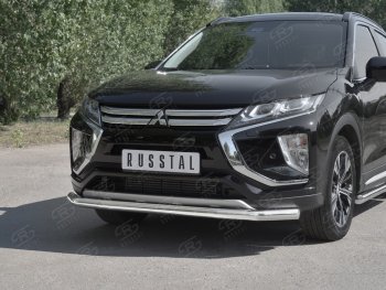 11 449 р. Защита переднего бампера (Ø63 мм, нержавейка) Russtal Mitsubishi Eclipse Cross GK (2017-2024)  с доставкой в г. Омск. Увеличить фотографию 4