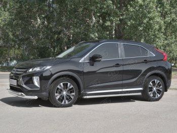 12 999 р. Защита переднего бампера (2 трубы Ø63 и 42 мм, нержавейка) Russtal Mitsubishi Eclipse Cross GK (2017-2024)  с доставкой в г. Омск. Увеличить фотографию 2