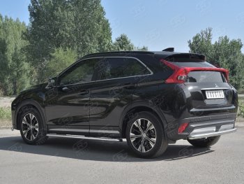 12 849 р. Защита заднего бампера (Ø63 мм, нержавейка) SLITKOFF  Mitsubishi Eclipse Cross  GK (2017-2021) дорестайлинг  с доставкой в г. Омск. Увеличить фотографию 2