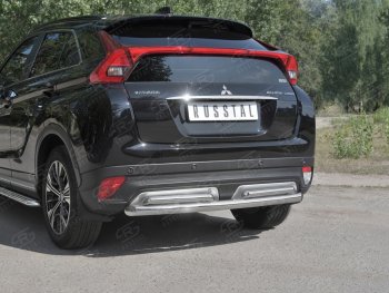 14 499 р. Защита заднего бампера (2 трубы Ø63 и 42 мм, нержавейка) SLITKOFF  Mitsubishi Eclipse Cross  GK (2017-2021) дорестайлинг  с доставкой в г. Омск. Увеличить фотографию 4