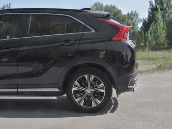 14 999 р. Защита заднего бампера (Ø75х42 мм, нержавейка) Russtal Mitsubishi Eclipse Cross GK дорестайлинг (2017-2021)  с доставкой в г. Омск. Увеличить фотографию 3