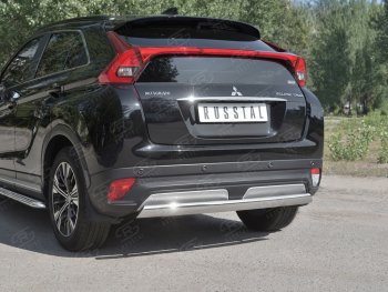 14 999 р. Защита заднего бампера (Ø75х42 мм, нержавейка) Russtal Mitsubishi Eclipse Cross GK дорестайлинг (2017-2021)  с доставкой в г. Омск. Увеличить фотографию 4