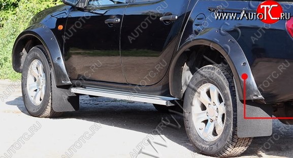 27 849 р. Накладки на колёсные арки RA (усиленные) Mitsubishi L200 5 KK,KL дорестайлинг (2015-2019) (Поверхность глянец (под окраску), Неокрашенные)  с доставкой в г. Омск