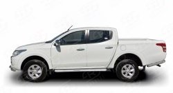 24 749 р. Широкая защита порогов (рестайлинг) Russtal  Mitsubishi L200  5 KK,KL (2015-2019) дорестайлинг (Защита порогов с со скосами на торцах (вариант 1))  с доставкой в г. Омск. Увеличить фотографию 3