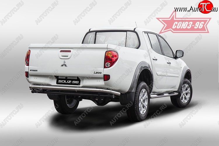 9 809 р. Одинарная защита заднего бампера d60 Souz-96 Mitsubishi L200 5 KK,KL дорестайлинг (2015-2019)  с доставкой в г. Омск