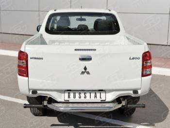 Защита заднего бампера (труба d63 с листом) SLITKOFF Mitsubishi L200 5 KK,KL дорестайлинг (2015-2019)