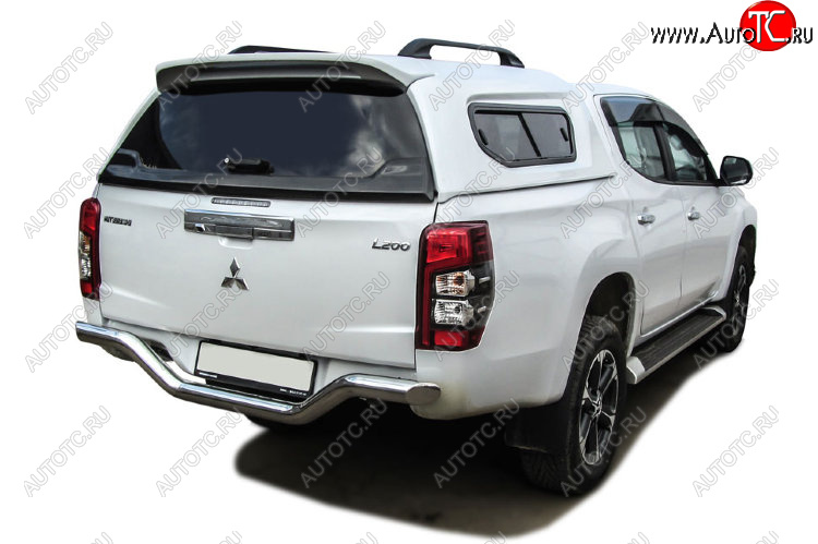 17 399 р. Защита заднего бампера Slitkoff (Ø 76 мм, без бампера)  Mitsubishi L200  5 KK,KL (2018-2022) рестайлинг (Нержавеющая сталь)  с доставкой в г. Омск