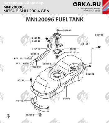 18 699 р. Бак топливный BAKPLAST (75 л., пластиковый)  Mitsubishi L200  4 (2006-2014)  дорестайлинг  с доставкой в г. Омск. Увеличить фотографию 4