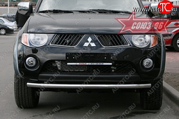 11 069 р. Защита переднего бампера одинарная Souz-96 (d60) Mitsubishi L200 4  дорестайлинг (2006-2014)  с доставкой в г. Омск