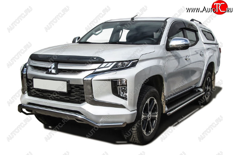 15 949 р. Защита переднего бампера Slitkoff (Ø 57 мм, волна)  Mitsubishi L200  5 KK,KL (2018-2022) рестайлинг (Нержавеющая сталь)  с доставкой в г. Омск