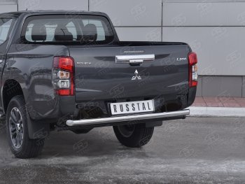 17 649 р. Защита заднего бампера (Ø63 мм, нержавейка) RUSSTAL  Mitsubishi L200  5 KK,KL (2018-2022) рестайлинг  с доставкой в г. Омск. Увеличить фотографию 2