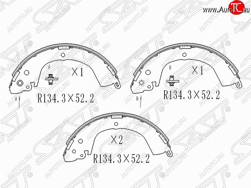 2 199 р. Колодки тормозные задние SAT Mitsubishi L200 4  дорестайлинг (2006-2014)  с доставкой в г. Омск