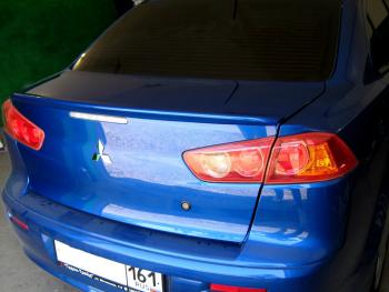 3 899 р. Лип спойлер Элегант Mitsubishi Lancer CY седан дорестайлинг (2007-2010) (Неокрашенный)  с доставкой в г. Омск. Увеличить фотографию 2