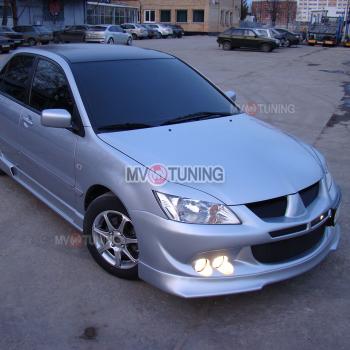 1 149 р. Реснички на фары var №1 (узкие) Mitsubishi Lancer 9 1-ый рестайлинг седан (2003-2005) (Неокрашенные)  с доставкой в г. Омск. Увеличить фотографию 2