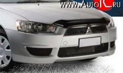 2 069 р. Дефлектор капота NovLine (короткий)  Mitsubishi Lancer  10 (2007-2017) седан дорестайлинг, хэтчбэк дорестайлинг, седан рестайлинг, хэтчбек 5 дв рестайлинг  с доставкой в г. Омск. Увеличить фотографию 1