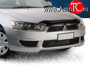 2 069 р. Дефлектор капота NovLine (короткий) Mitsubishi Lancer 10 седан дорестайлинг (2007-2010)  с доставкой в г. Омск