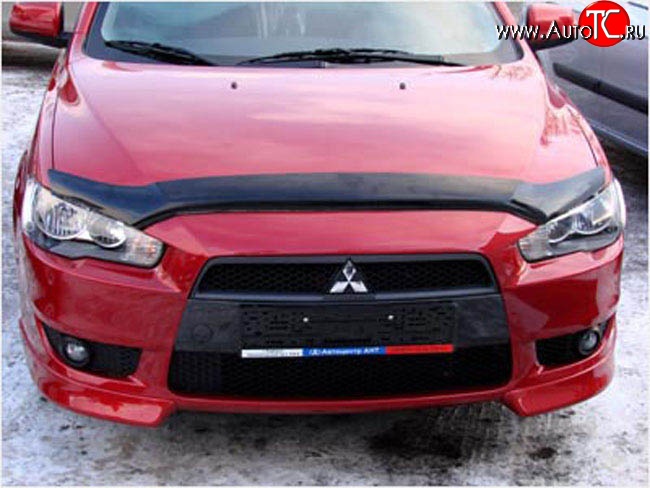 2 879 р. Дефлектор капота NovLine  Mitsubishi Lancer  10 (2007-2017) седан дорестайлинг, хэтчбэк дорестайлинг, седан рестайлинг, хэтчбек 5 дв рестайлинг  с доставкой в г. Омск