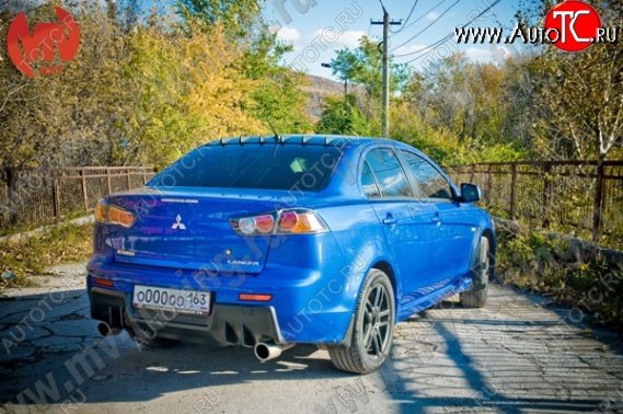 1 649 р. Козырёк на заднее стекло Zodiak Generator (6 зубьев) Mitsubishi Lancer 10 седан дорестайлинг (2007-2010) (Неокрашенный)  с доставкой в г. Омск