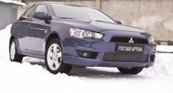 939 р. Зимняя заглушка решетки переднего бампера РА  Mitsubishi Lancer  10 (2007-2010) седан дорестайлинг  с доставкой в г. Омск. Увеличить фотографию 3