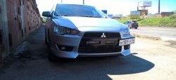 2 699 р. Клыки Evo на передний бампер автомобиля Mitsubishi Lancer 10 хэтчбэк дорестайлинг (2007-2010) (Неокрашенные)  с доставкой в г. Омск. Увеличить фотографию 6