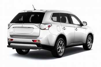 5 499 р. Защита заднего бампера Slitkoff (короткая, d57)  Mitsubishi Outlander  GF (2015-2018) 2-ой рестайлинг (Сталь с полимерным покрытием. Цвет: чёрный)  с доставкой в г. Омск. Увеличить фотографию 1