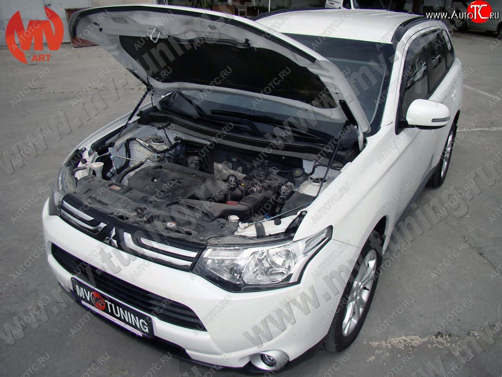 4 099 р. Упор капота MV-Tuning (двойной) Mitsubishi Outlander GF 3-ий рестайлинг (2018-2022)  с доставкой в г. Омск